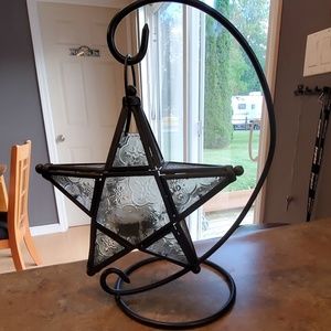Hanging Glass Star Candle Holder